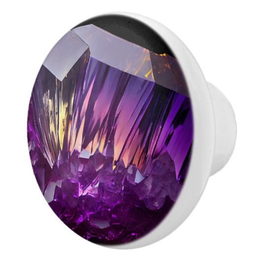 Crystal Amethist Jewel Keramische knop (Rechts)