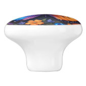 Crystal Amethyst Garden Butterfly Keramische Knop (Zijkant)