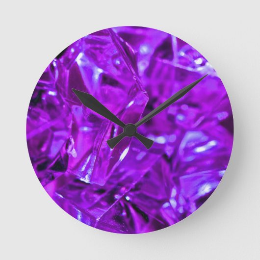 Crystal Amethyst Paarse Gemstone Ronde Klok (Voorkant)