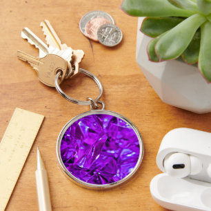 Crystal Amethyst Paarse Gemstone Sleutelhanger