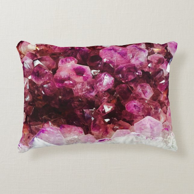 Crystal amethyst purple mineral accent kussen (Voorkant)