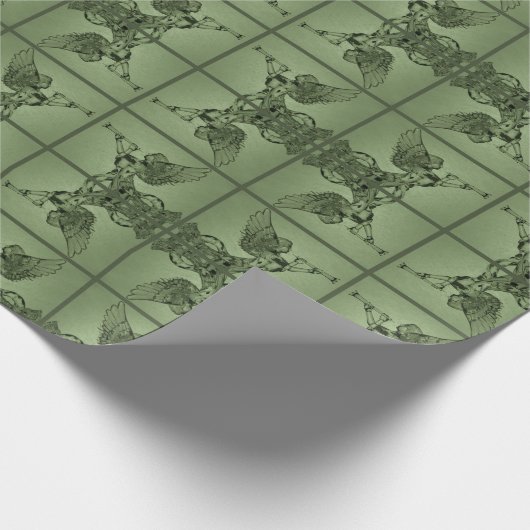 Crystal Angel op Green Geometric Cadeaupapier (Hoek)