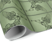 Crystal Angel op Green Geometric Cadeaupapier (Rol Hoek)