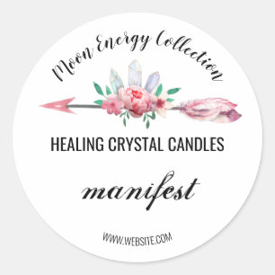 Crystal Arrow-Logo kaarsenlabels Ronde Sticker