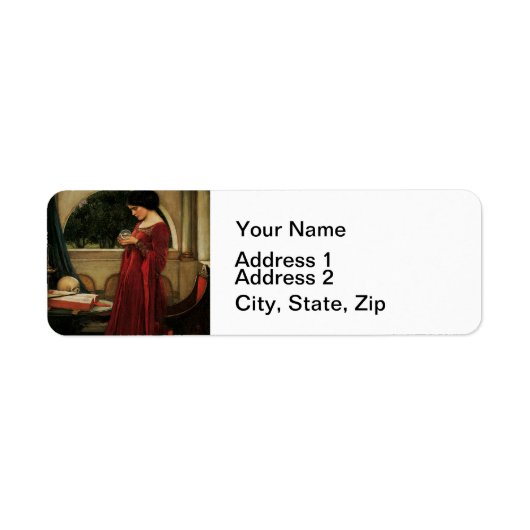 Crystal Bal Vrouw Waterhouse Schilderij Etiket (Voorkant)