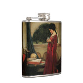 Crystal Bal Vrouw Waterhouse Schilderij Heupfles (Rechts)