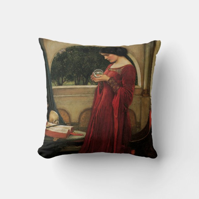 Crystal Bal Vrouw Waterhouse Schilderij Kussen (Voorkant)