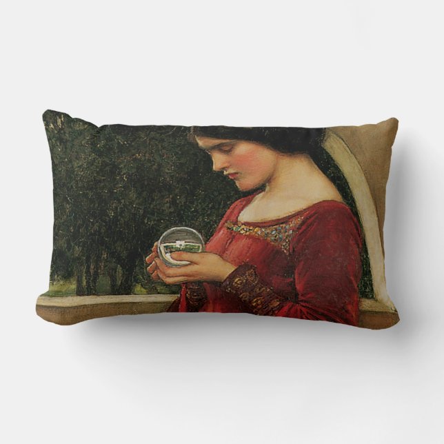 Crystal Bal Vrouw Waterhouse Schilderij Kussen (Voorkant)