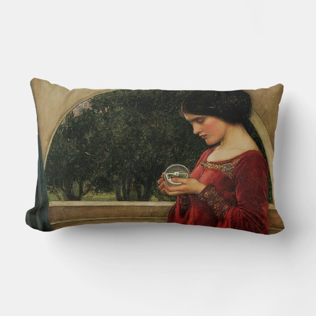 Crystal Bal Vrouw Waterhouse Schilderij Kussen (Voorkant)