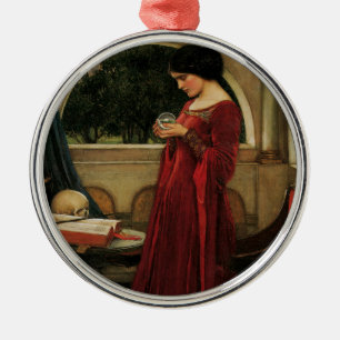Crystal Bal Vrouw Waterhouse Schilderij Metalen Ornament