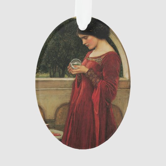 Crystal Bal Vrouw Waterhouse Schilderij Ornament (achterkant)