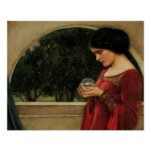 Crystal Bal Vrouw Waterhouse Schilderij Perfect Poster