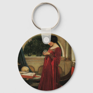 Crystal Bal Vrouw Waterhouse Schilderij Sleutelhanger