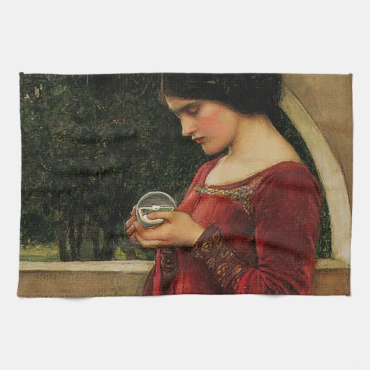 Crystal Bal Vrouw Waterhouse Schilderij Theedoek (Horizontaal)