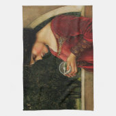 Crystal Bal Vrouw Waterhouse Schilderij Theedoek (Verticaal)
