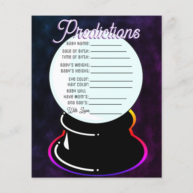 Crystal Ball Baby voorspellingen spel (Voorkant)