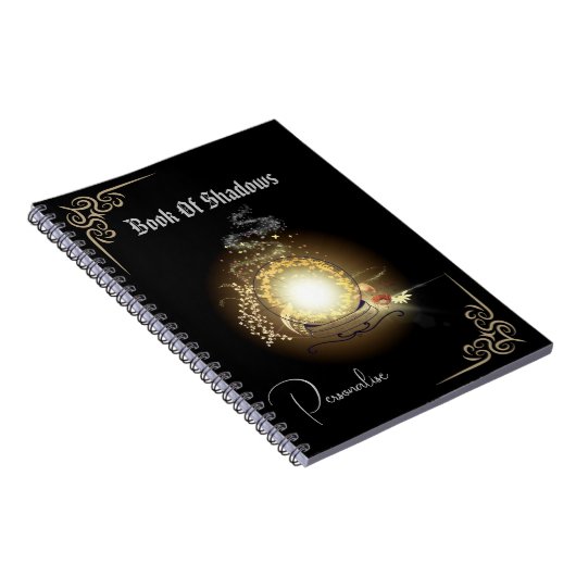 Crystal Ball Book of Shadows Sparkly Journal Black Notitieboek (Rechterzijde)