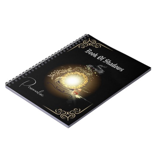 Crystal Ball Book of Shadows Sparkly Journal Black Notitieboek (Linkerzijde)