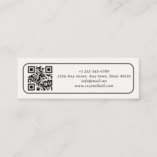 Crystal Ball Esoteric Psychic Medium QR-code Mini Visitekaartje (Achterkant)