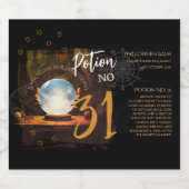 Crystal Ball Halloween Wijnlabel Sparkling Wijnetiket (Enkel label)