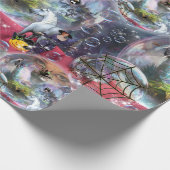 Crystal Ball Halloween Witch Cadeaupapier (Hoek)