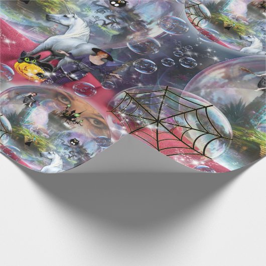 Crystal Ball Halloween Witch Cadeaupapier (Hoek)