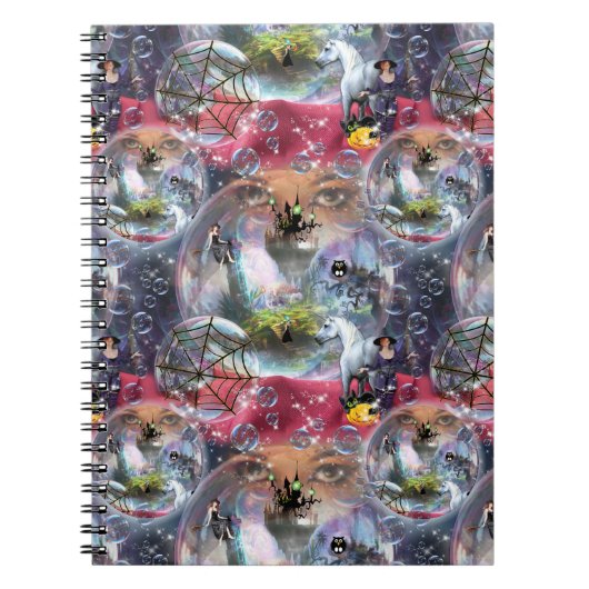 Crystal Ball Halloween Witch Notitieboek (Voorkant)