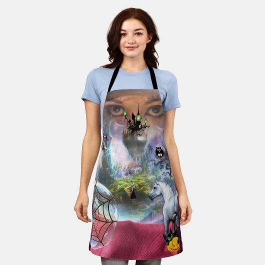 Crystal Ball Halloween Witch Schort (Gedragen)