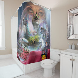 Crystal Ball Halloween Witch Shower Curtain Douchegordijn