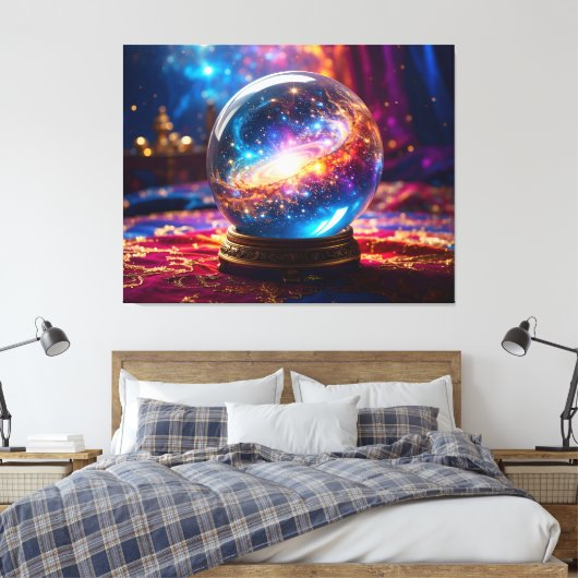 Crystal Ball - Ik zie een kosmische gebeurtenis in Canvas Afdruk (Insitu (Slaapkamer))