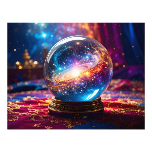 Crystal Ball - Ik zie een kosmische gebeurtenis in Foto Afdruk (Voorkant)