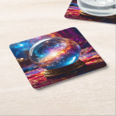 Crystal Ball - Ik zie een kosmische gebeurtenis in Kartonnen Onderzetters (Schuin)