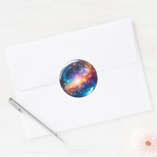 Crystal Ball - Ik zie een kosmische gebeurtenis in Ronde Sticker (Envelop)