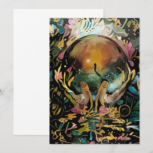 Crystal Ball in Gods handen Kaart (Voorkant / Achterkant)