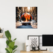 Crystal Ball met Snow Wall Art Poster! Poster (Thuiskantoor)