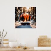 Crystal Ball met Snow Wall Art Poster! Poster (Keuken)