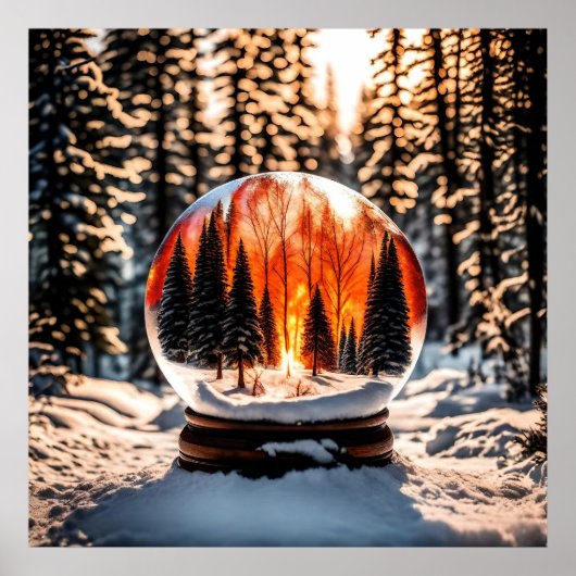 Crystal Ball met Snow Wall Art Poster! Poster (Voorkant)