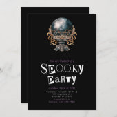 Crystal Ball minimalistische Halloween Party Kaart (Voorkant / Achterkant)