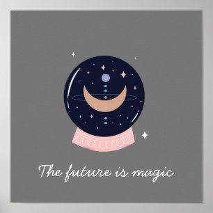 Crystal ball mystical psychic poster