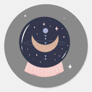 Crystal ball mystical psychic ronde sticker