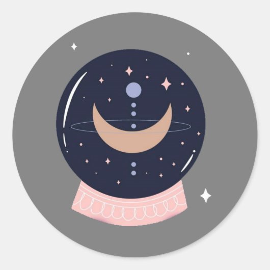Crystal ball mystical psychic ronde sticker (Voorkant)