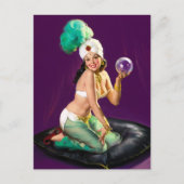 Crystal Ball Pin Up Briefkaart (Voorkant)
