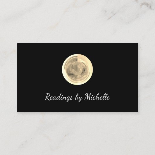 Crystal Ball Psychic Fortune Teller Black Visitekaartje (Voorkant)