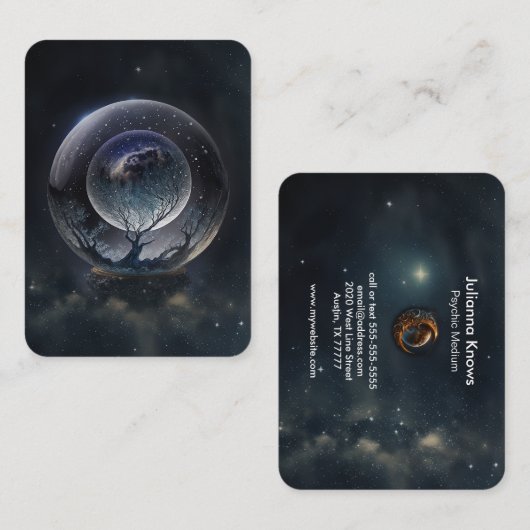 Crystal Ball Psychic Medium Tarot Reader Visitekaartje (Voorkant / Achterkant)