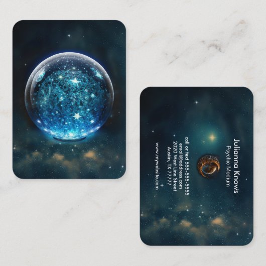 Crystal Ball Psychic Medium Tarot Reader Visitekaartje (Voorkant / Achterkant)