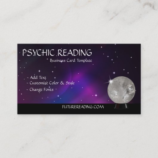 Crystal Ball Psychic Readings Visitekaartje (Voorkant)