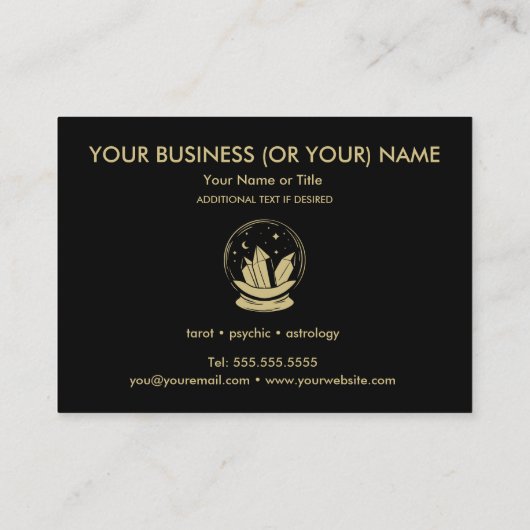 Crystal Ball Psychic Tarot Reader Visitekaartje (Achterkant)