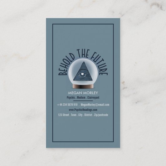 Crystal Ball, psychische leesloyaliteit Visitekaartje (Achterkant)