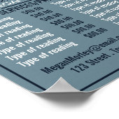 Crystal Ball, psychische lezing prijslijst Poster (Hoek)