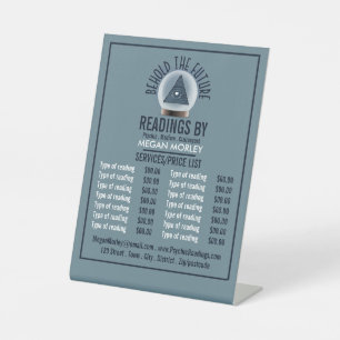 Crystal Ball, psychische lezing prijslijst Reclamebord Met Voetstuk